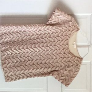 Anthro pink and gold blouse